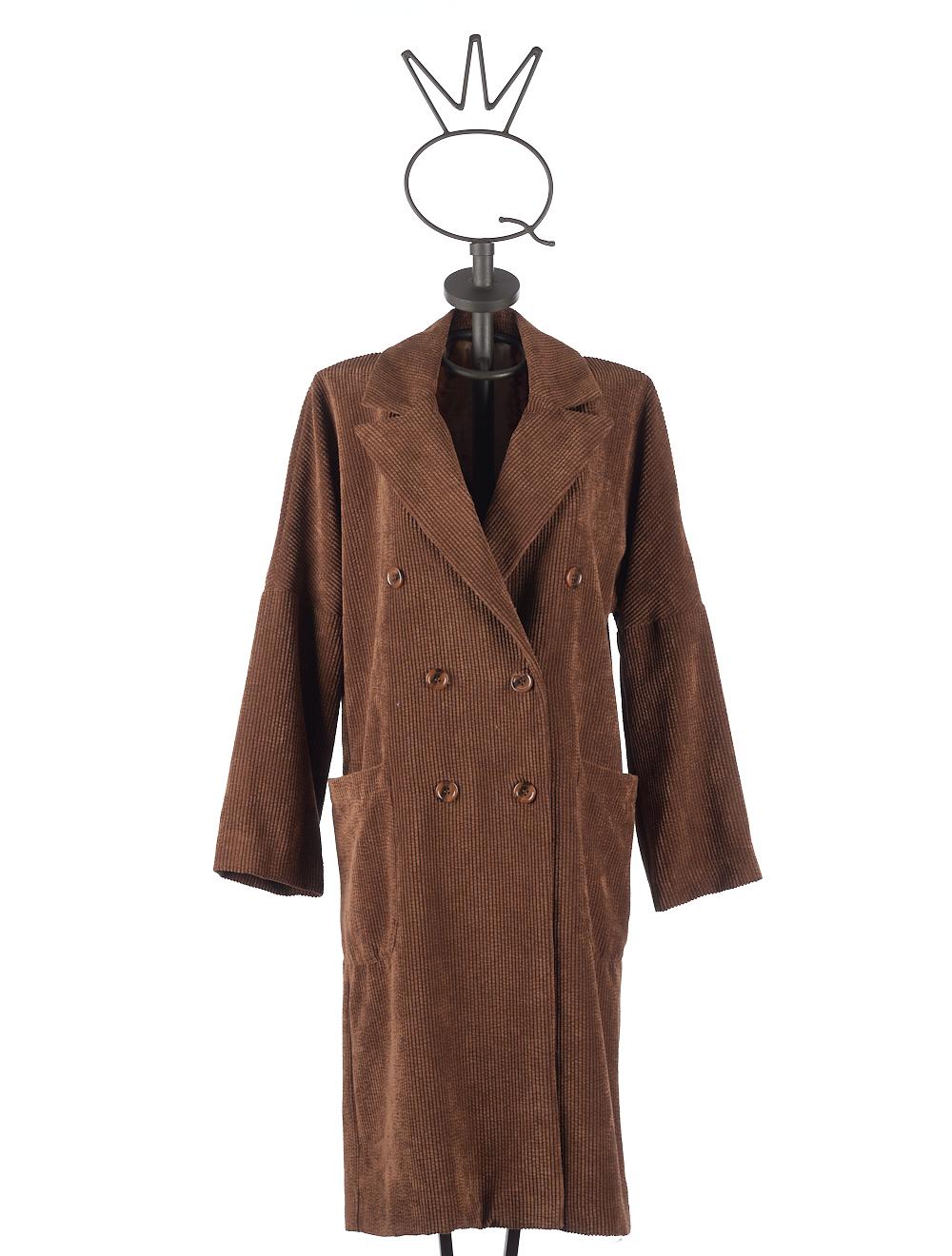 Save The Queen Cappotto marrone di velluto a coste Promozione