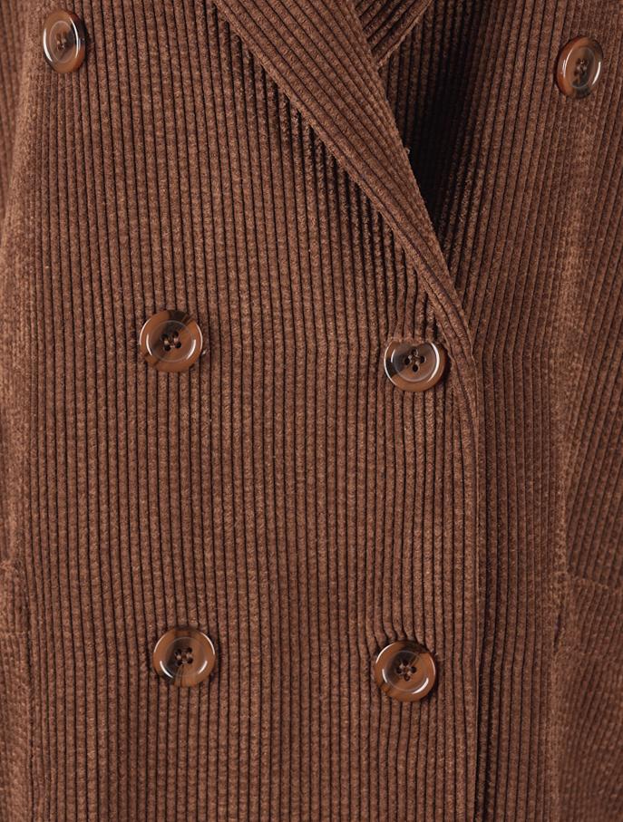 Save The Queen Cappotto marrone di velluto a coste Promozione