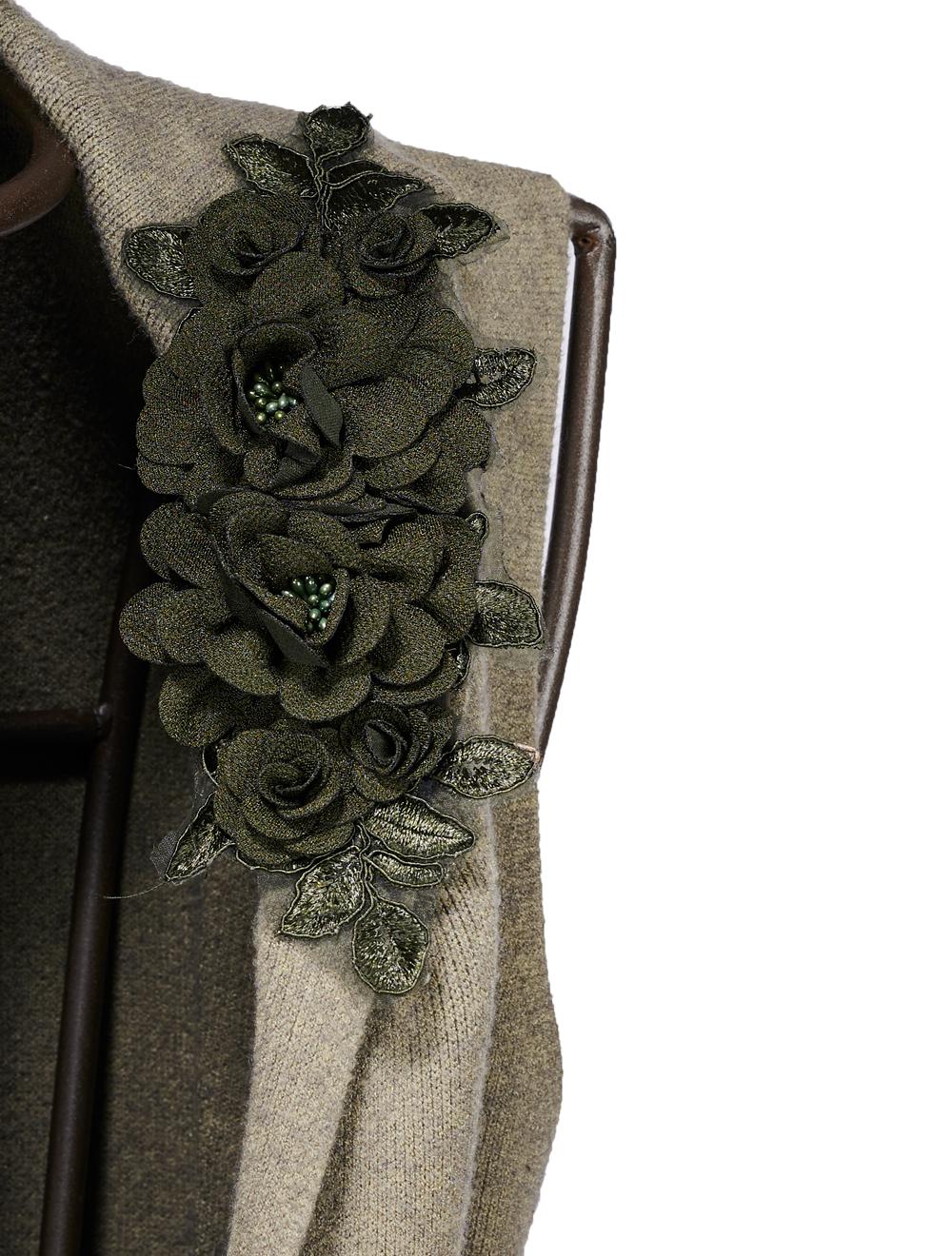 Save The Queen Gilè lungo in tricot verde militare Online