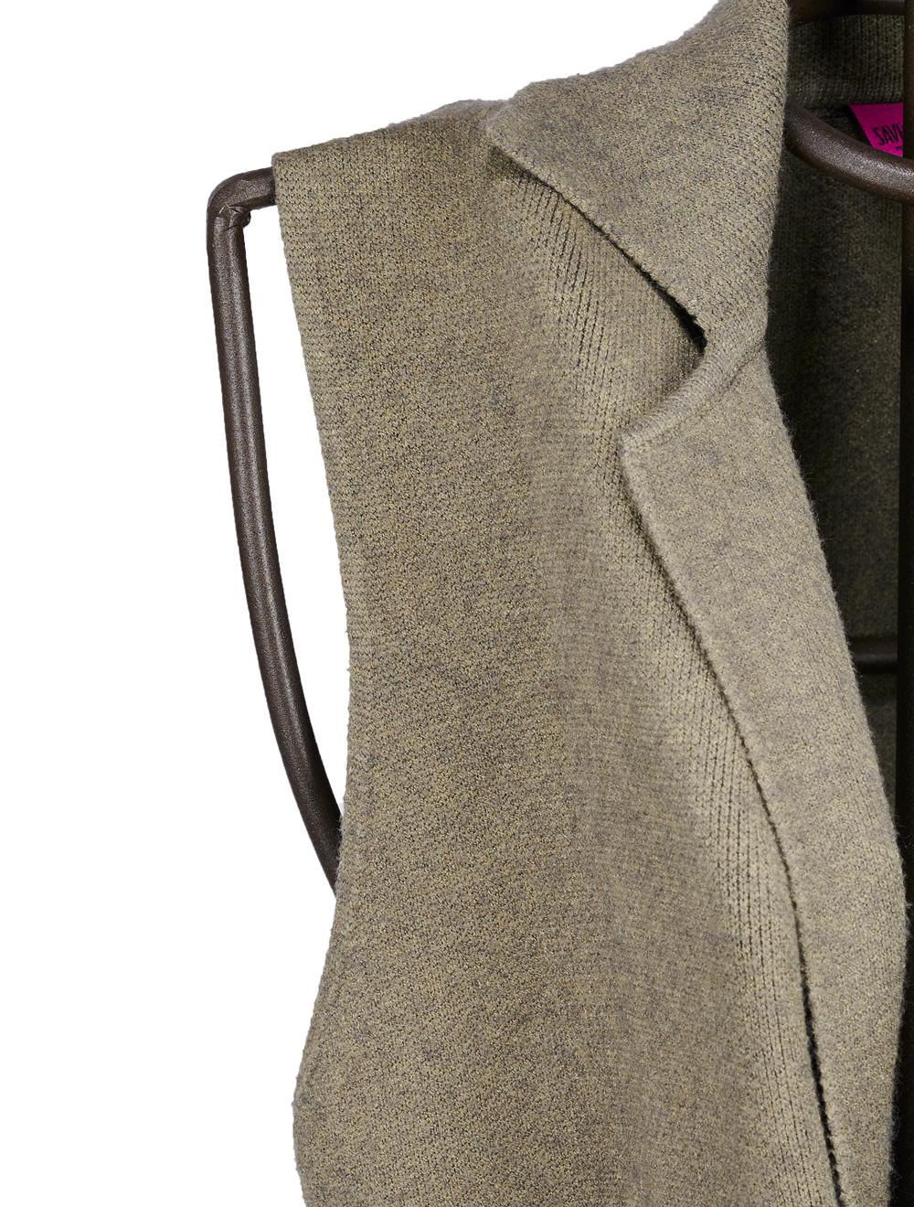 Save The Queen Gilè lungo in tricot verde militare Online