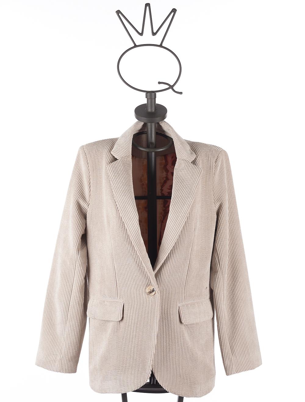 Save The Queen Giacca beige di velluto a coste Vendita Economica