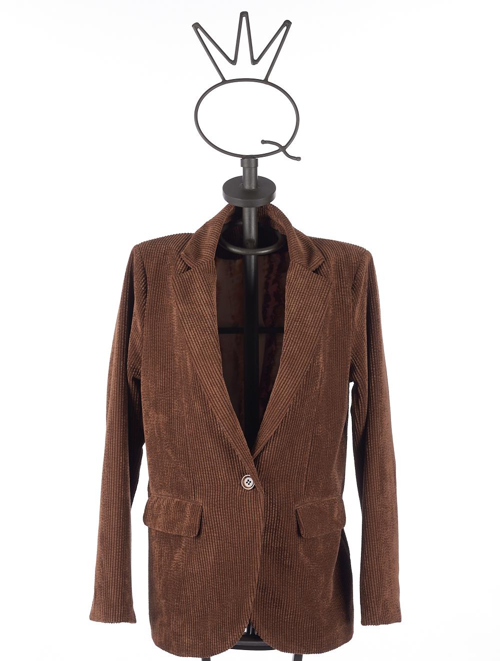 Save The Queen Giacca marrone di velluto a coste Saldi Di Fabbrica