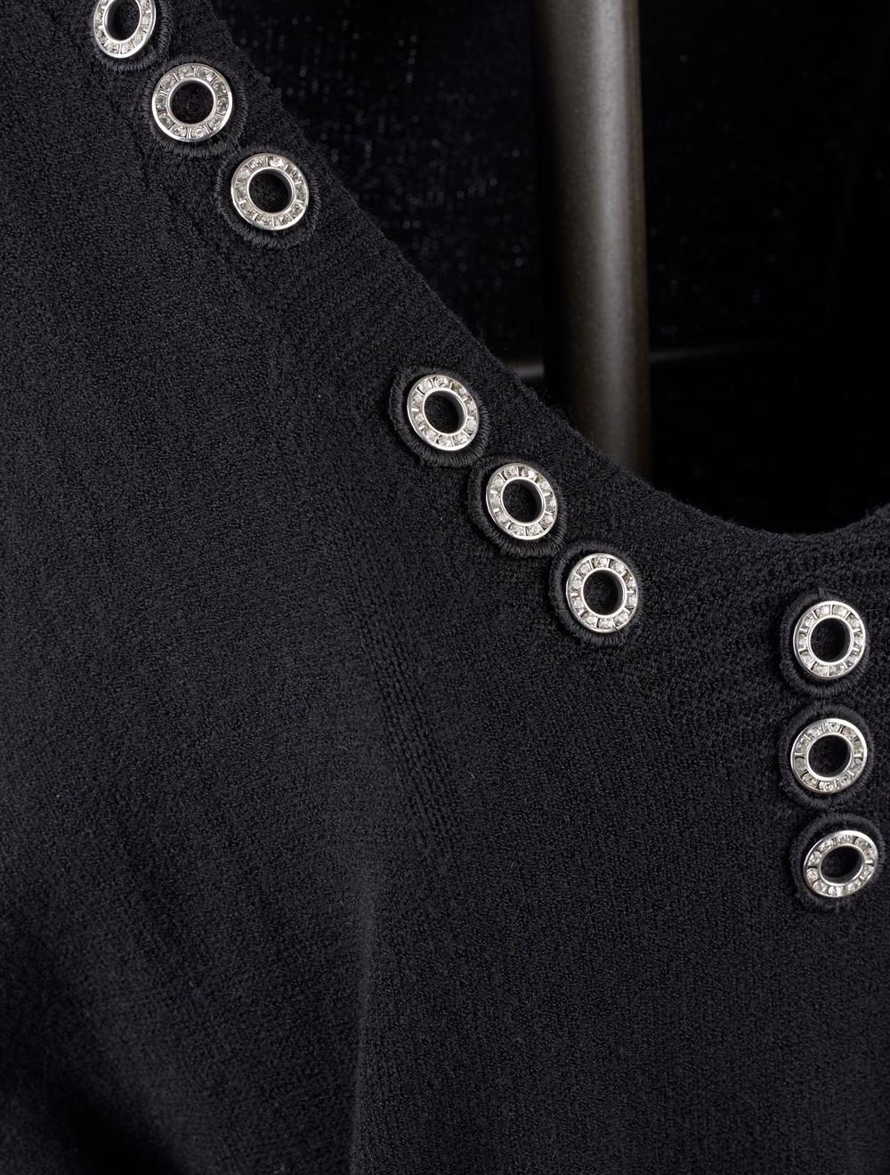 Save The Queen Abito in tricot nero Sconto