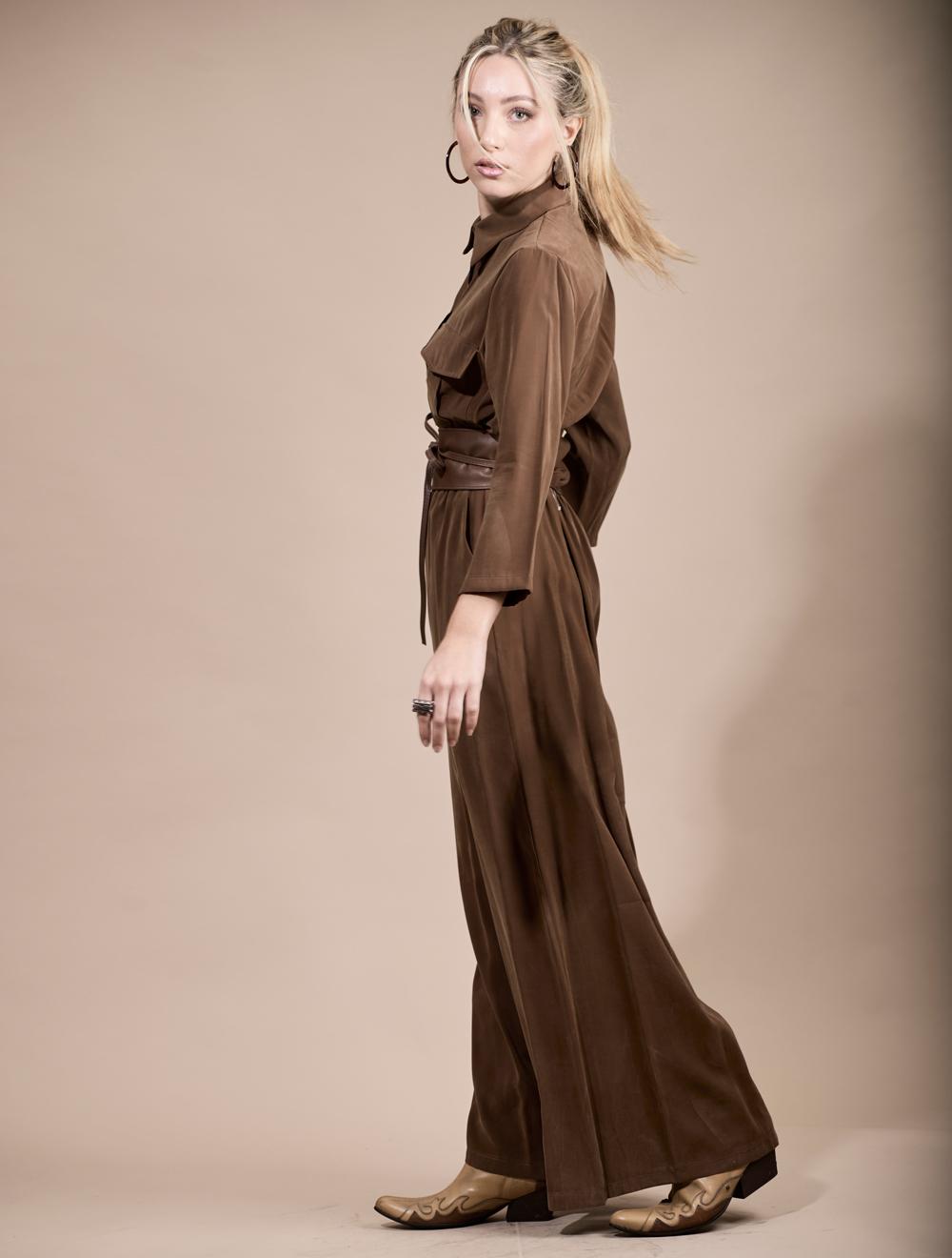 Save The Queen Tuta marrone con cintura Hotsell