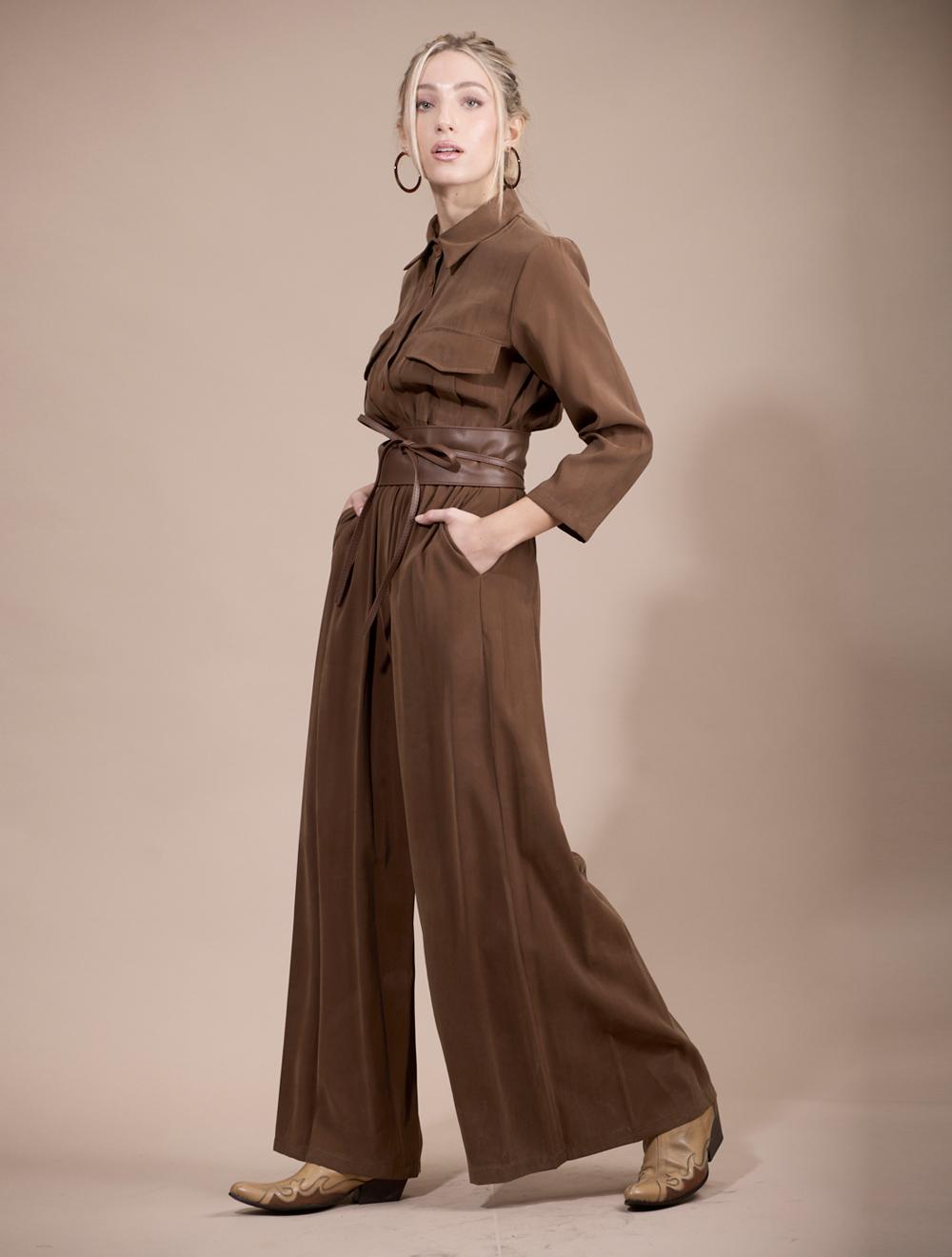 Save The Queen Tuta marrone con cintura Hotsell