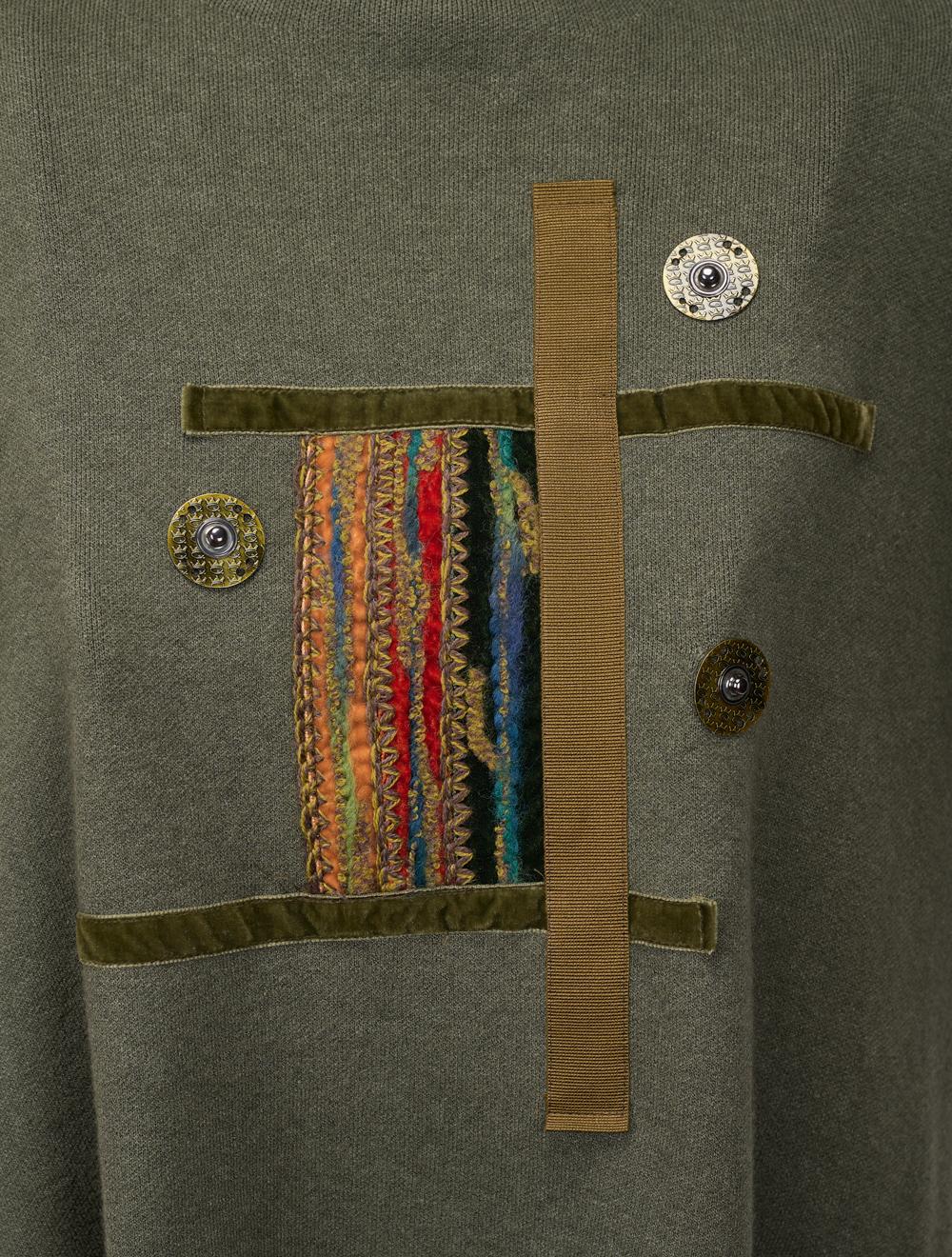 Save The Queen Maglia poncho verde salvia in viscosa con applicazioni I Più Venduti