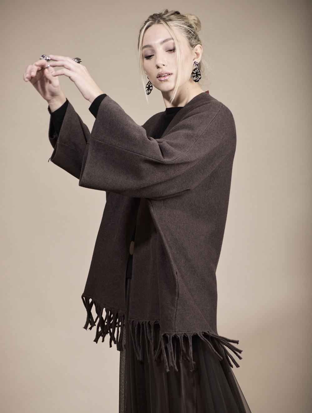 Save The Queen Cardigan tricot marrone Nuova