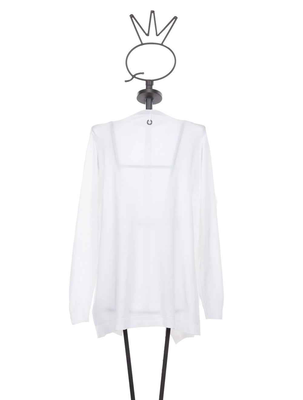Save The Queen Cardigan bianco in viscosa con applicazioni 2025