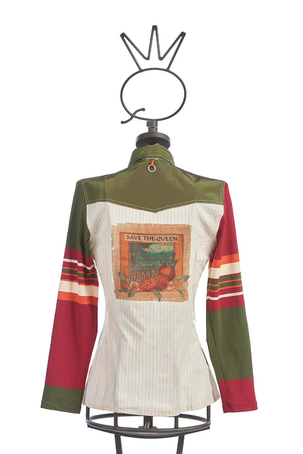 Save The Queen Camicia a righe con stampa Soddisfazione Garantita