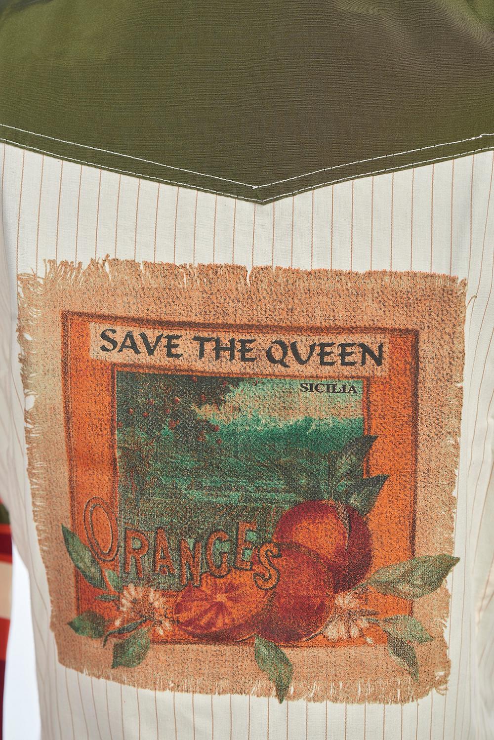 Save The Queen Camicia a righe con stampa Soddisfazione Garantita
