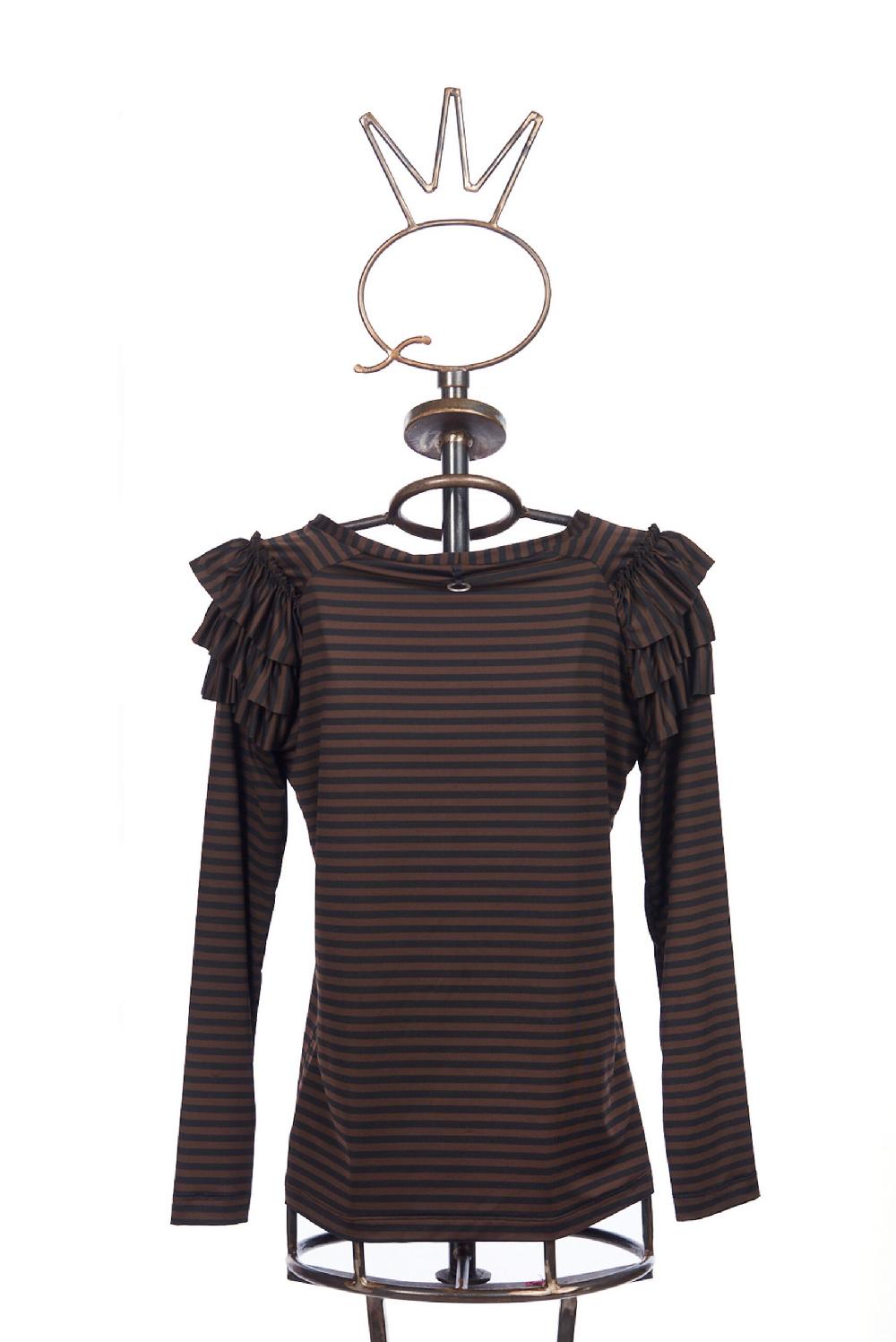 Save The Queen t-shirt a righe marroni e nere Convenienza