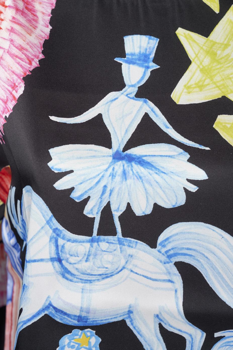 Save The Queen Blusa in raso con stampa dedicata al Circo Sconto