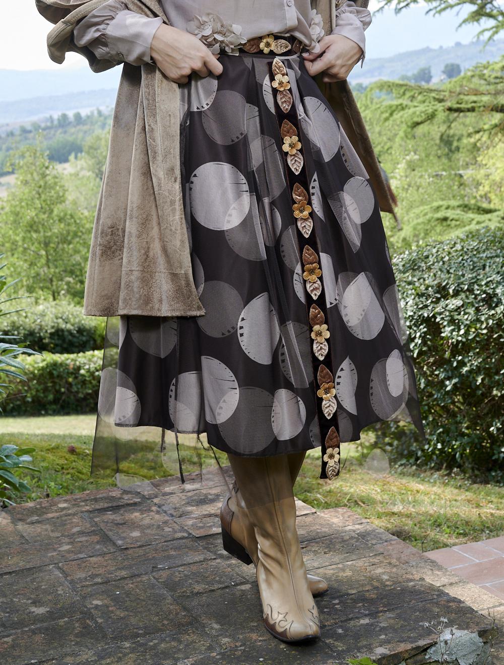 Save The Queen Gonna midi a pois marrone e beige Consegna Veloce