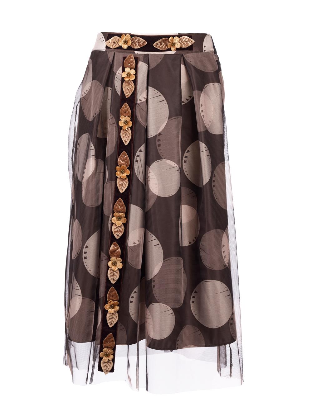Save The Queen Gonna midi a pois marrone e beige Consegna Veloce