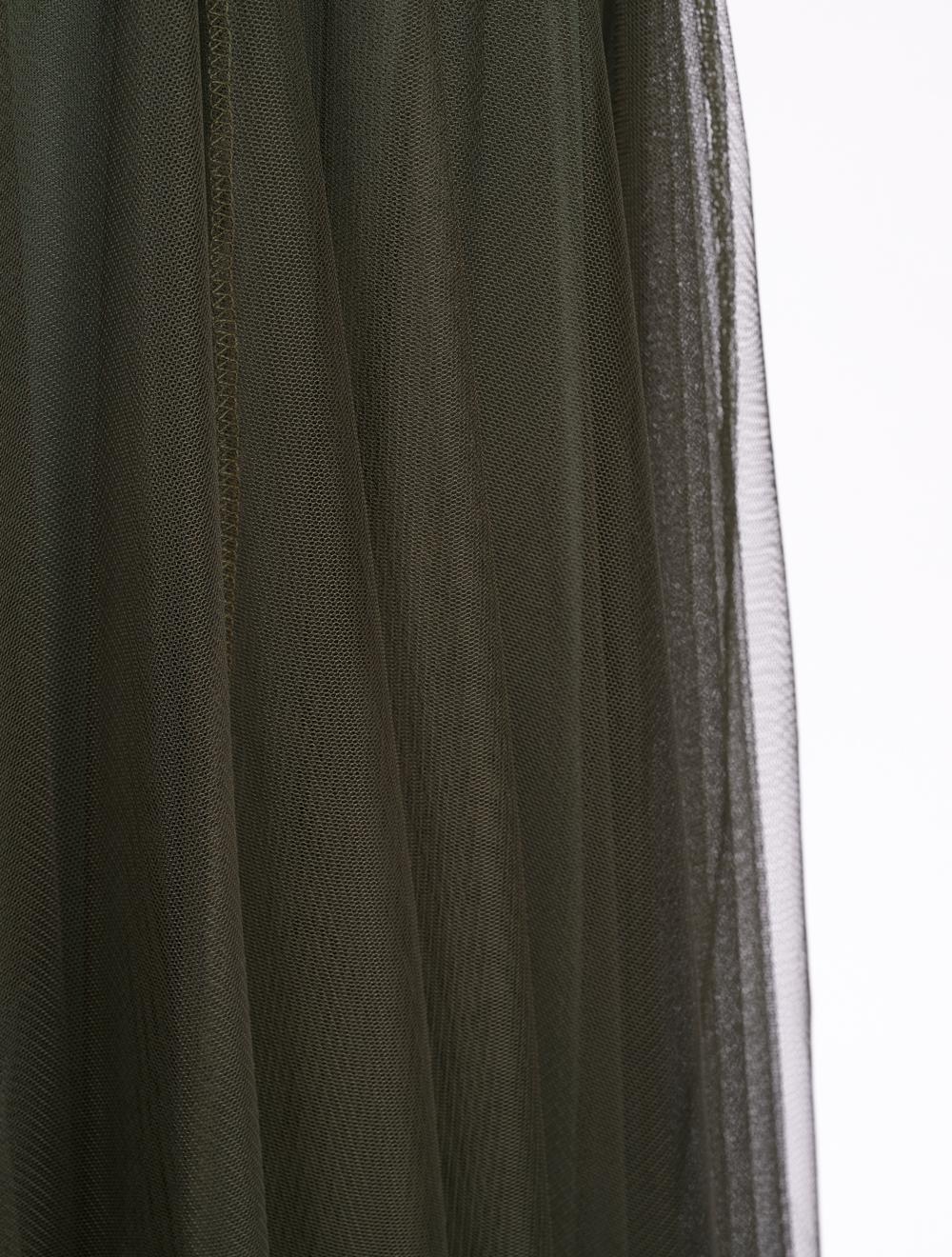 Save The Queen Gonna lunga in tulle verde militare 50% di sconto per tempo limitato