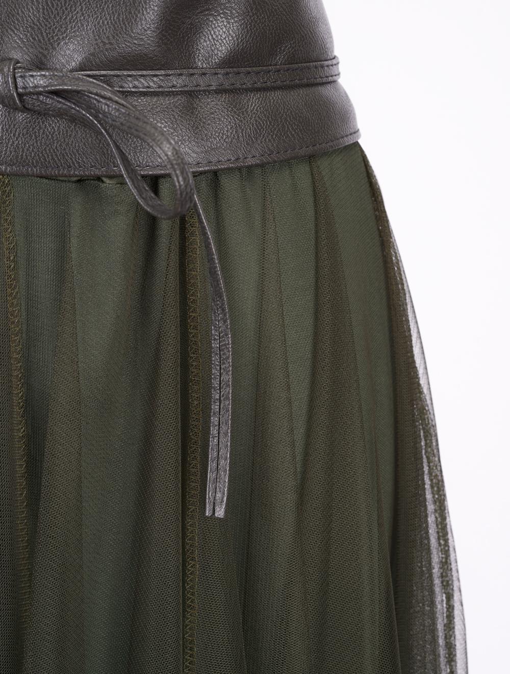 Save The Queen Gonna lunga in tulle verde militare 50% di sconto per tempo limitato