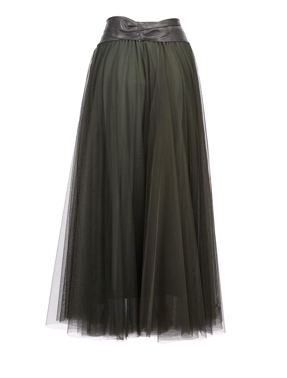 Save The Queen Gonna lunga in tulle verde militare 50% di sconto per tempo limitato