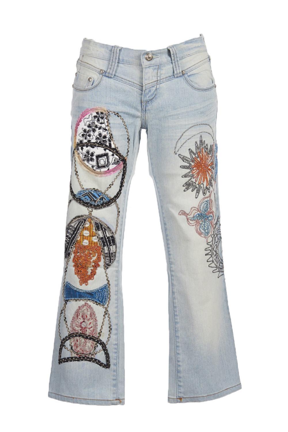 Save The Queen jeans ricamati Presa