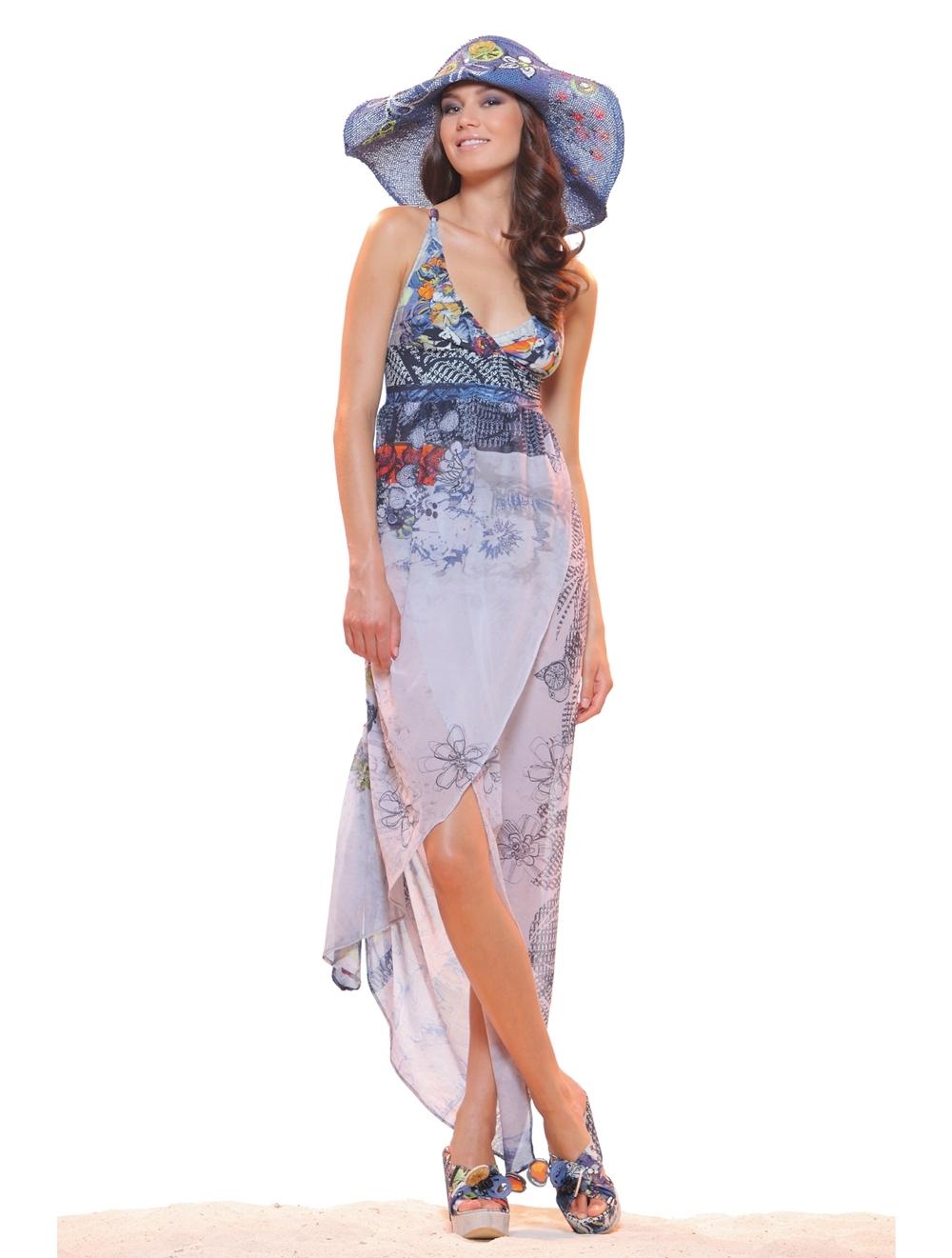Save The Queen Vestito lungo in cotone stampato Vendita Calda