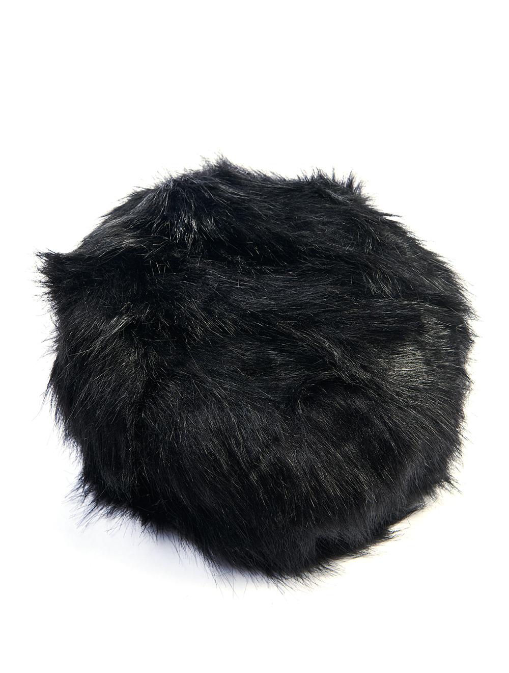 Save The Queen colbacco nero in eco pelliccia Sconto