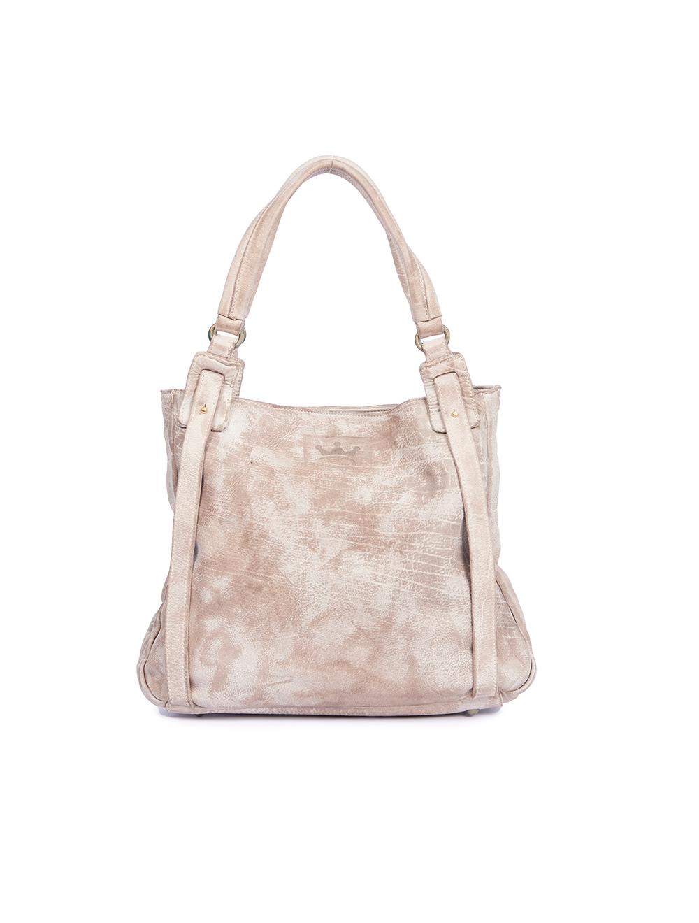 Save The Queen Borsa media in pelle lavorata beige Negozi Online