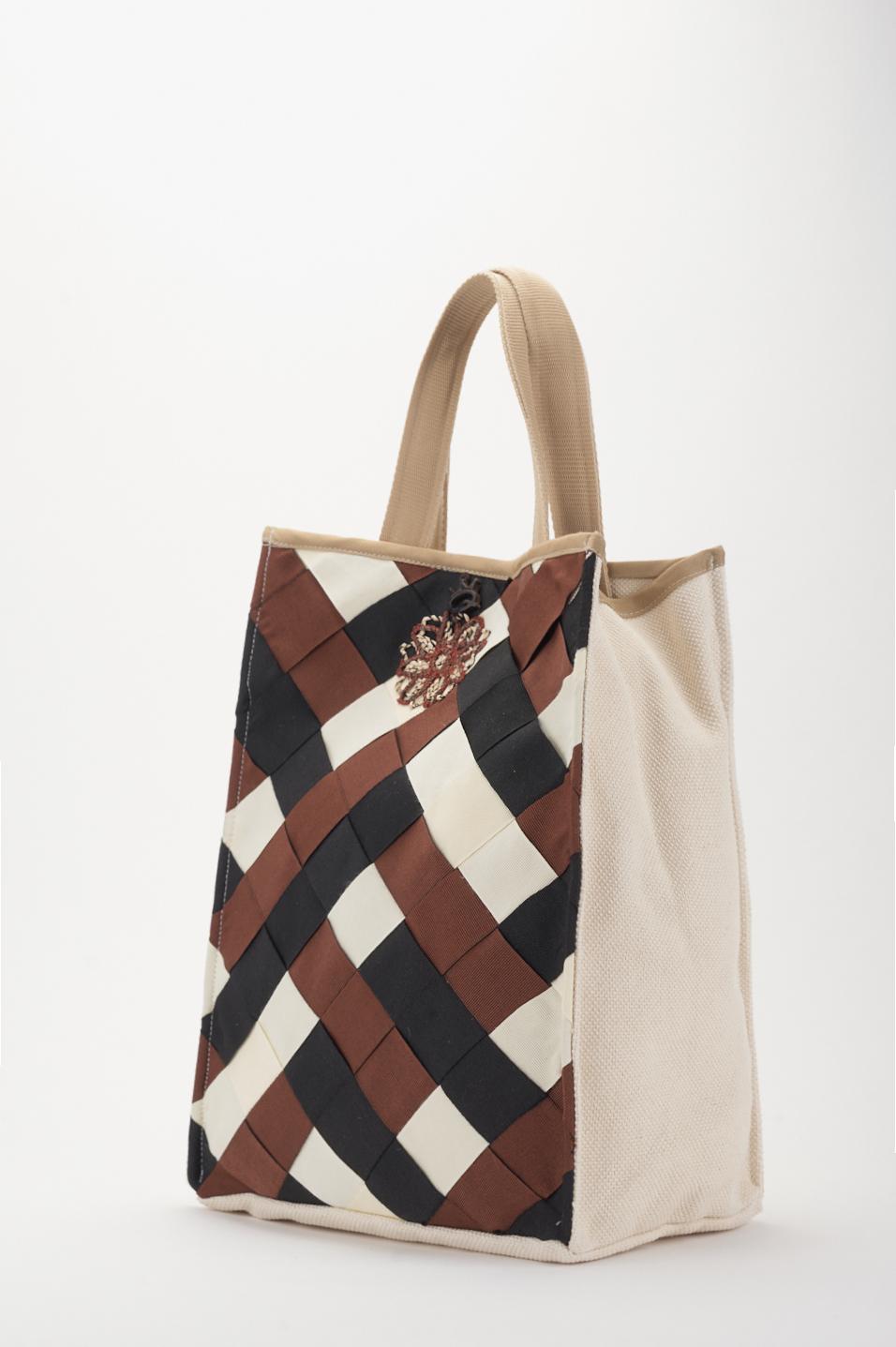 Save The Queen Borsa in canvas di cotone Shopping Online