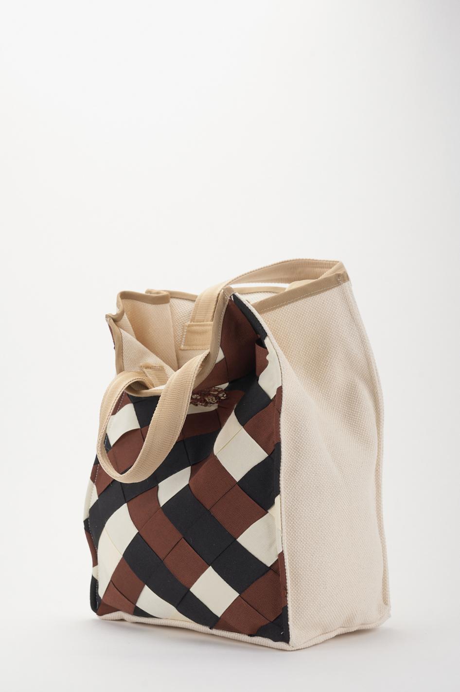Save The Queen Borsa in canvas di cotone Shopping Online