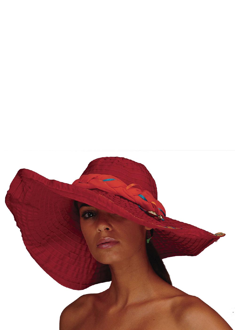 Save The Queen Cappello modellabile in tessuto rosso con decorazioni Presa