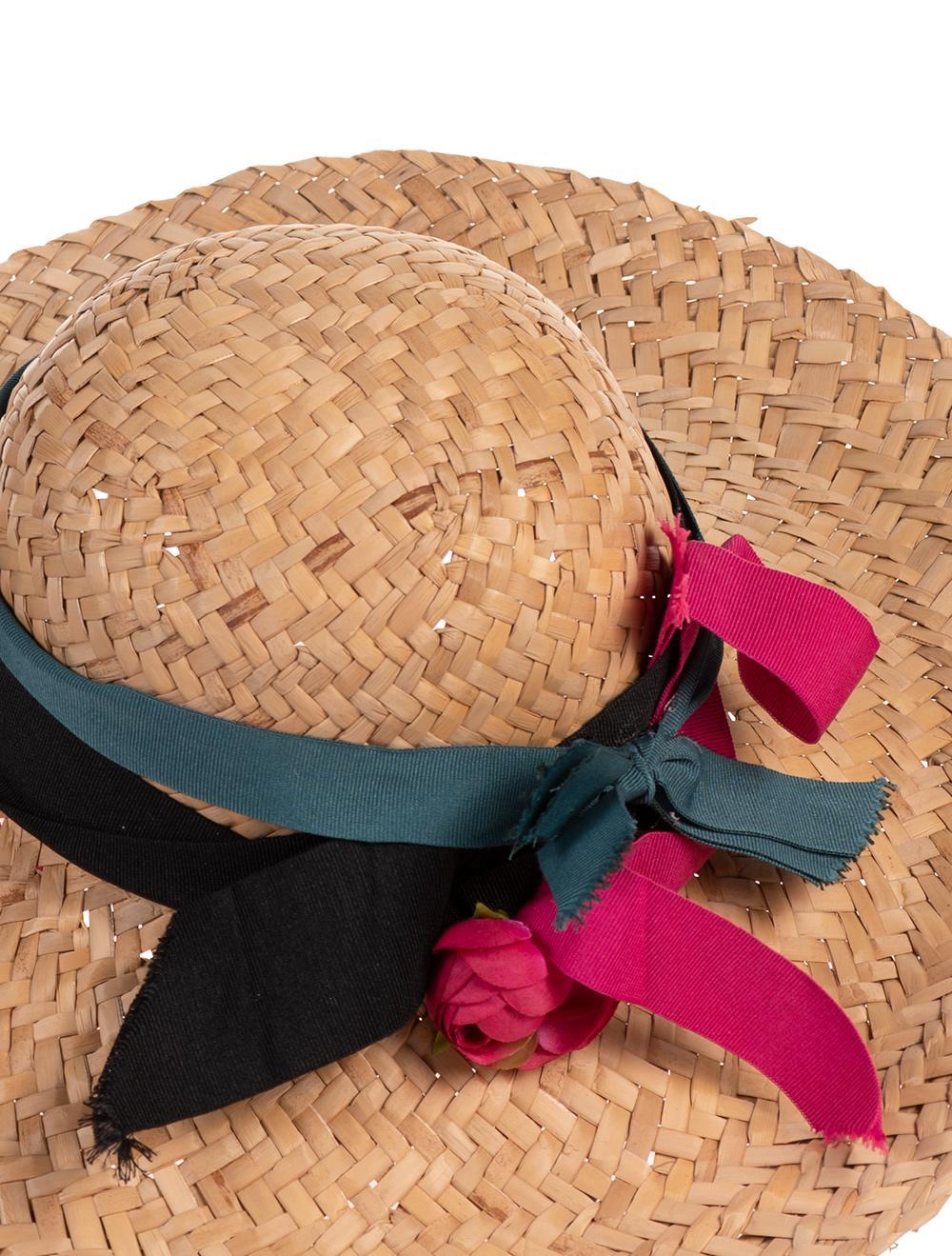 Save The Queen Cappello di paglia a tesa larga con decorazioni Offerta