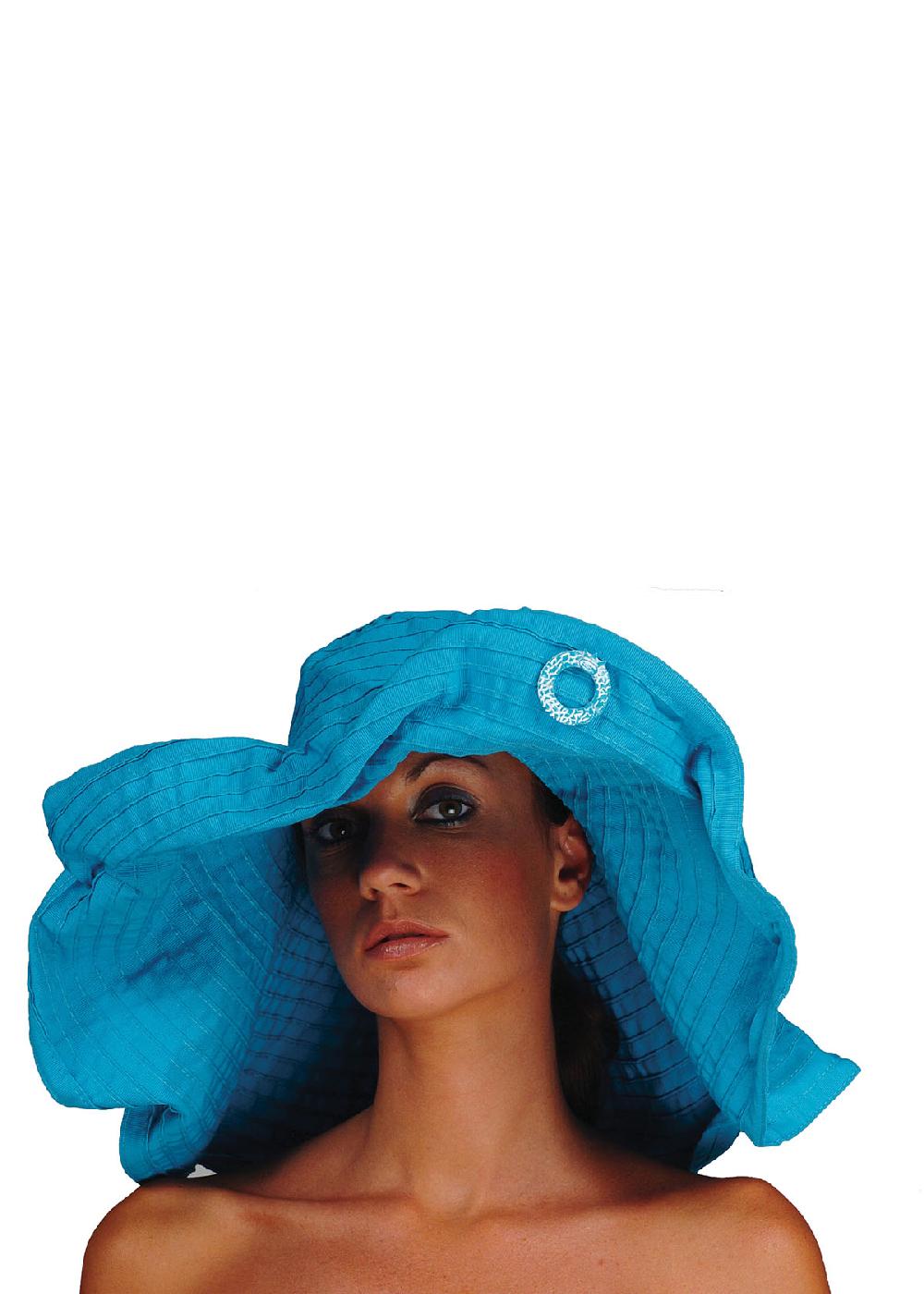 Save The Queen Cappello modellabile in tessuto turchese In Vendita