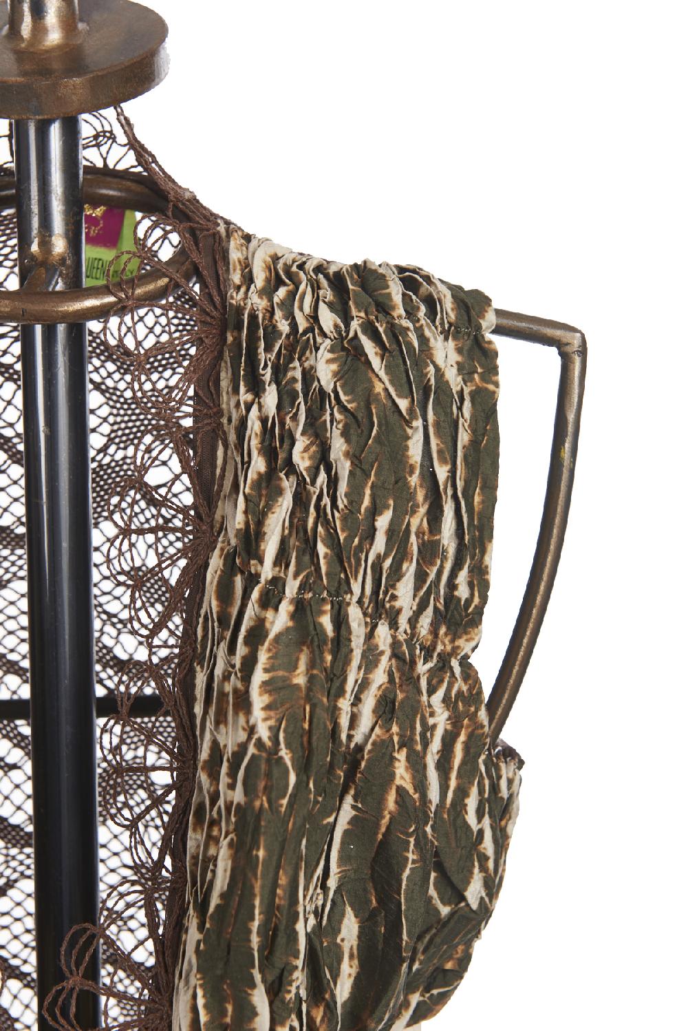 Save The Queen Gilet in seta plissettata stampata e pizzo elasticizzato Sconto