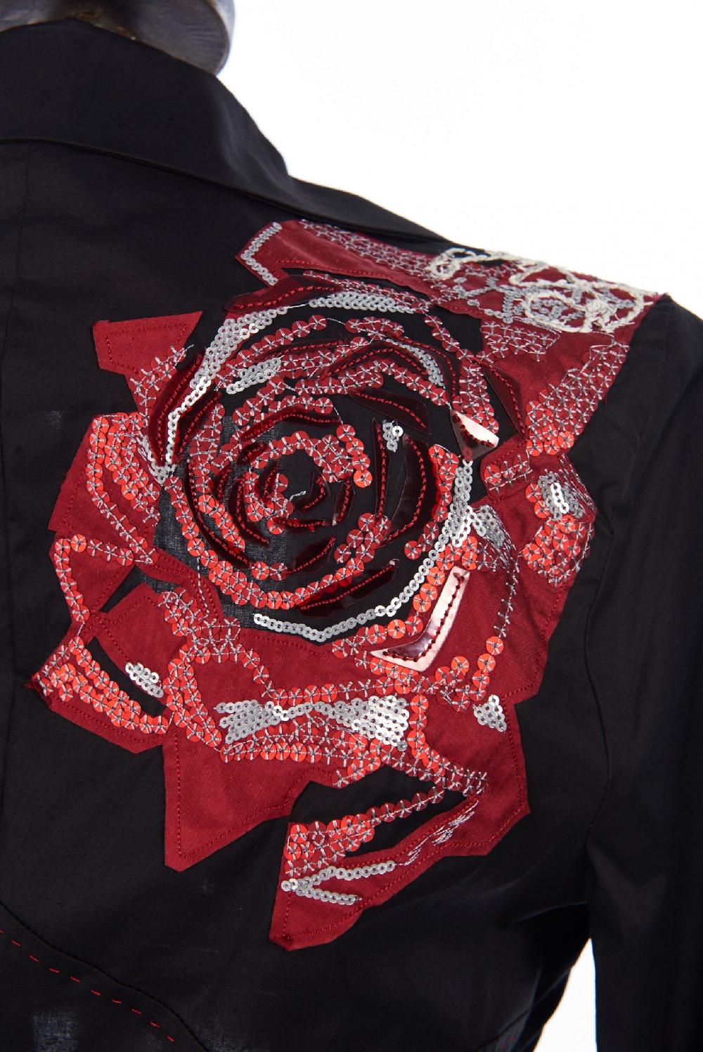Save The Queen Giacca corta con rosa ricamata Offerte