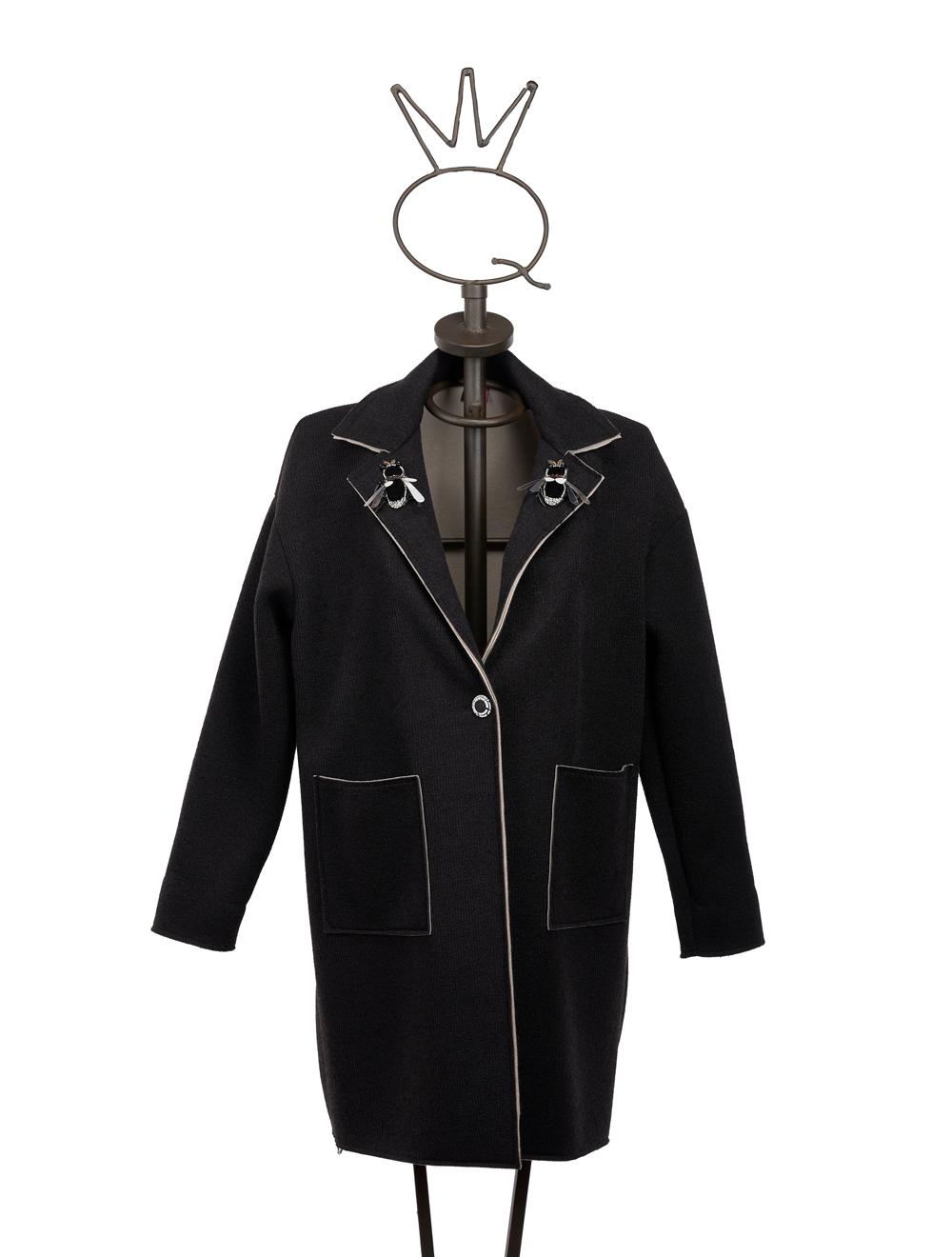 Save The Queen Cappotto corto nero con applicazioni Spedizione Gratuita