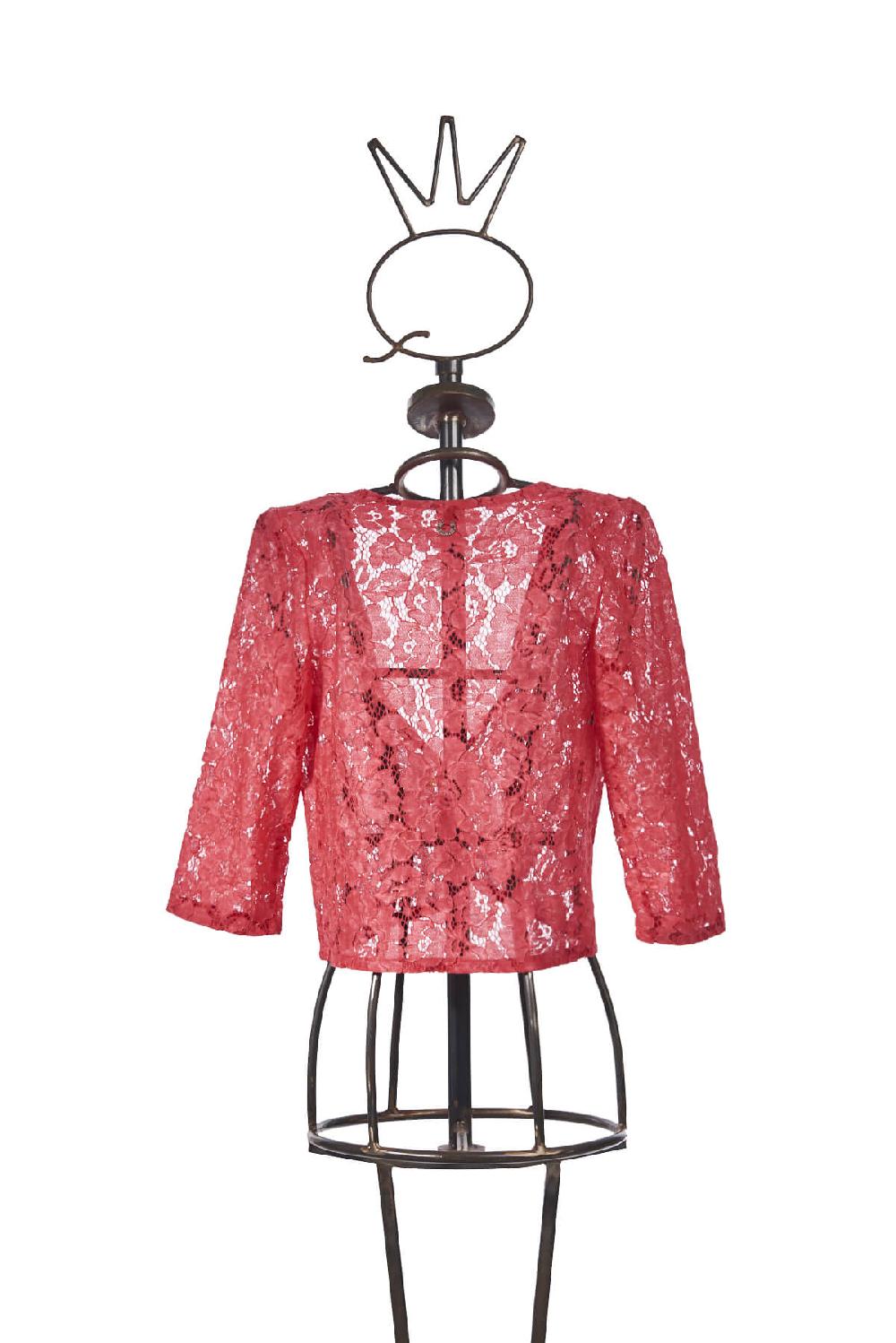 Save The Queen Giacchino coprispalle in pizzo color corallo Negozio online di fabbrica