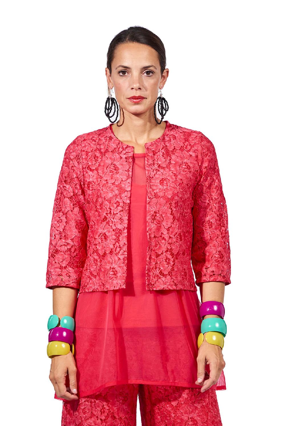 Save The Queen Giacchino coprispalle in pizzo color corallo Negozio online di fabbrica