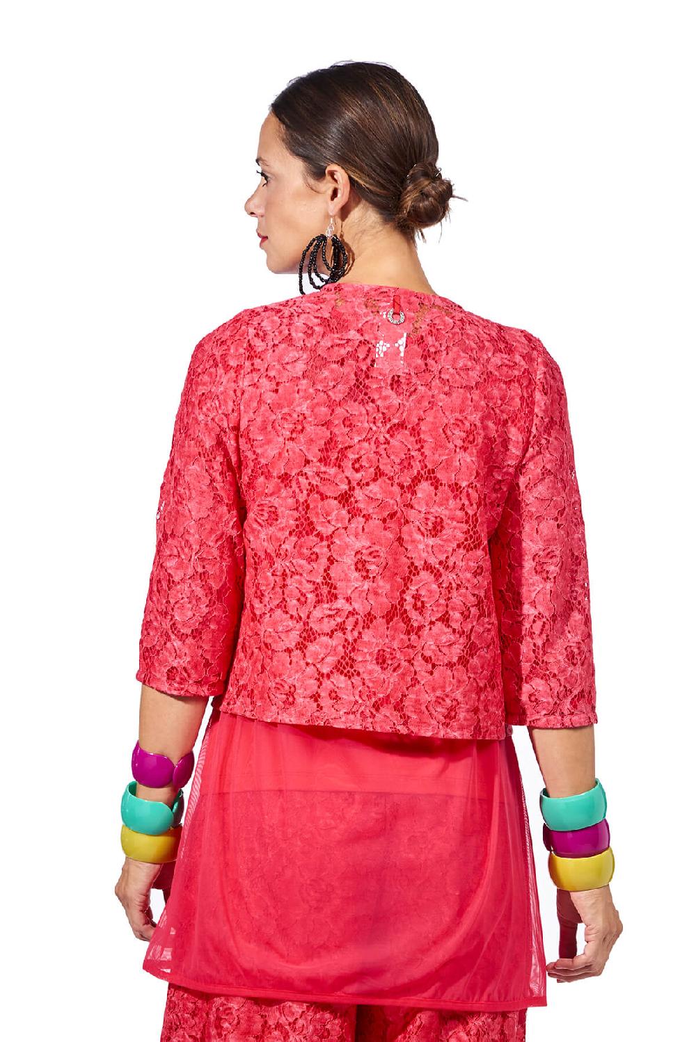 Save The Queen Giacchino coprispalle in pizzo color corallo Negozio online di fabbrica