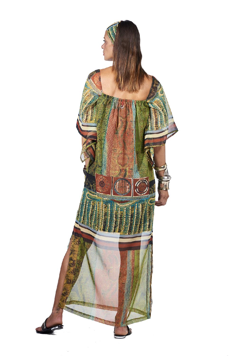 Save The Queen Vestito lungo con stampa dedicata all’Africa Saldi