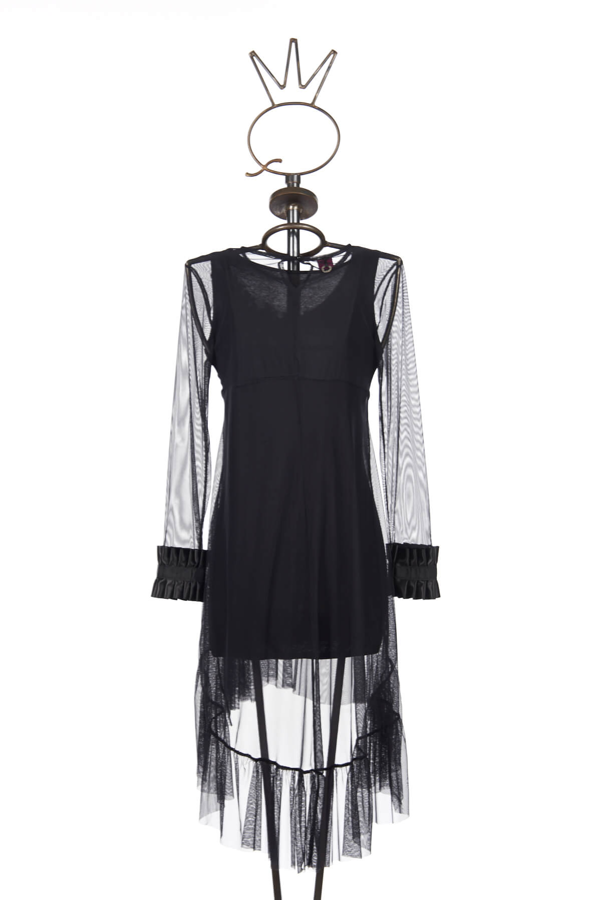 Save The Queen Vestito nero longuette con applicazioni Solo un giorno rimasto