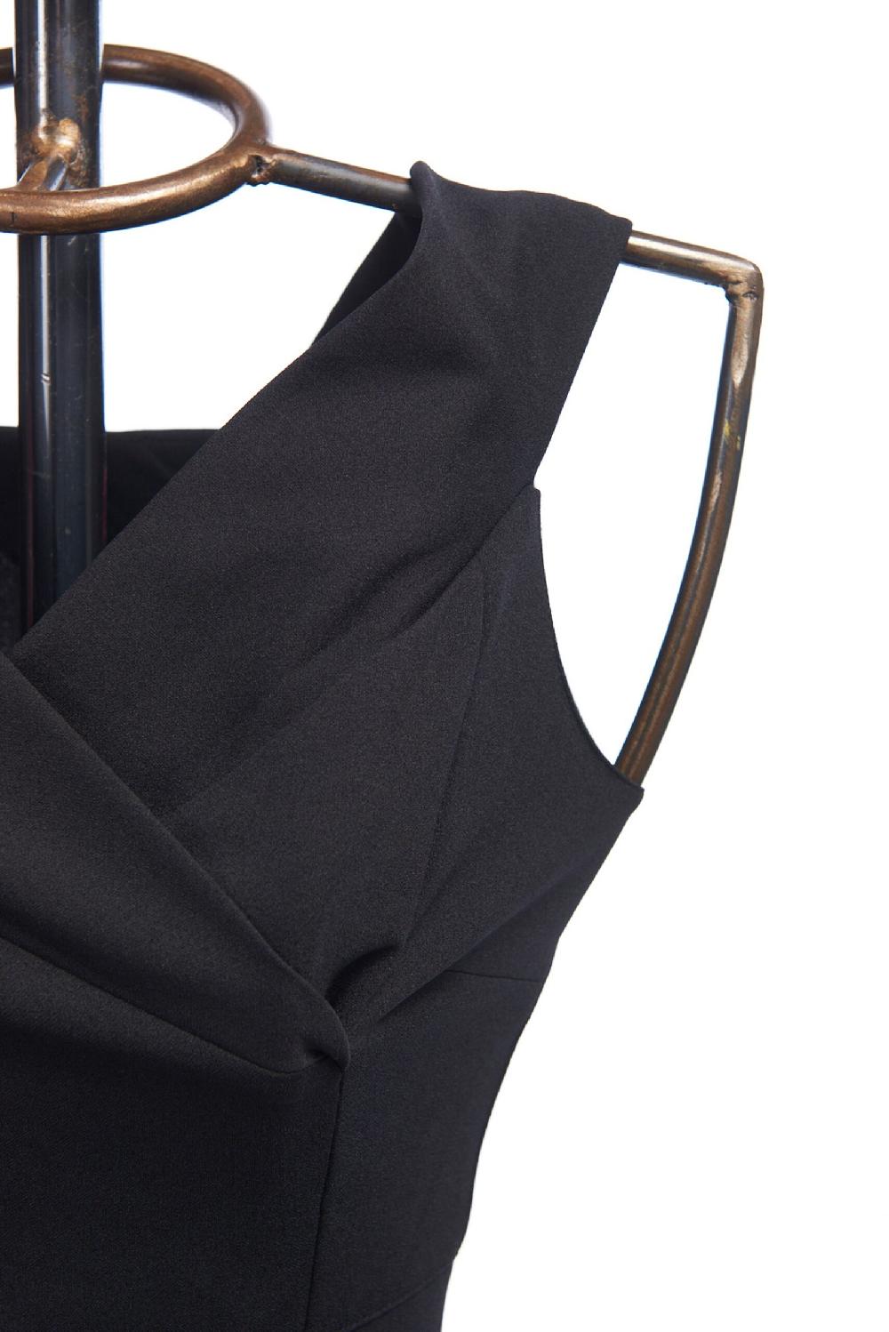 Save The Queen vestito lungo in crepe nero Duty-free