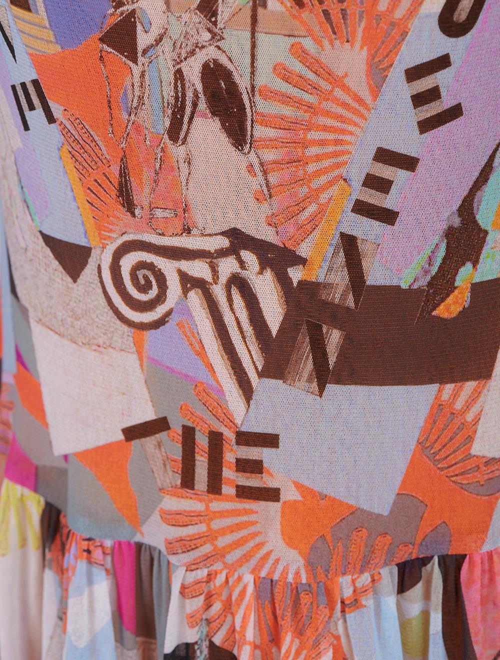 Save The Queen Vestito lungo in tulle con stampa dedicata alla Grecia Italia