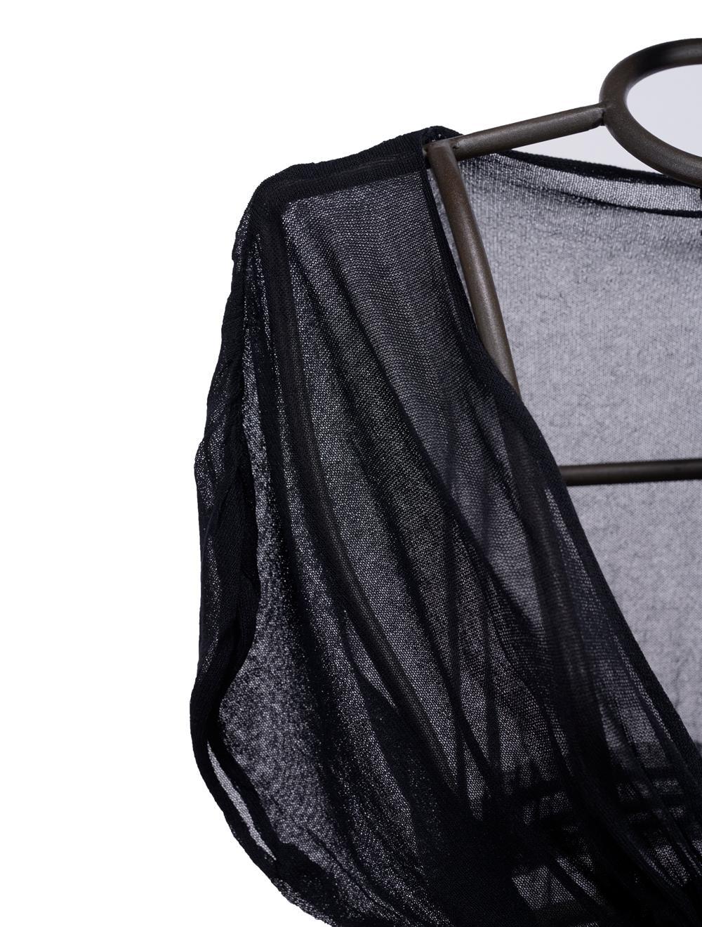 Save The Queen Cardigan nero lungo in tricot di viscosa Vendita