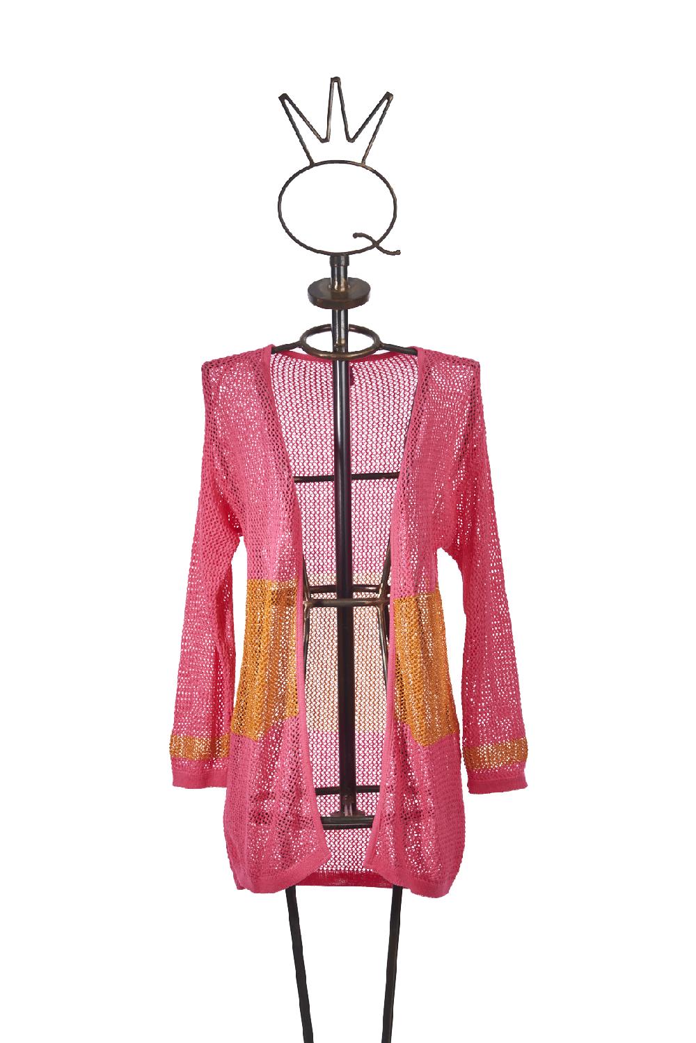 Save The Queen Cardigan fucsia e arancio Promozione