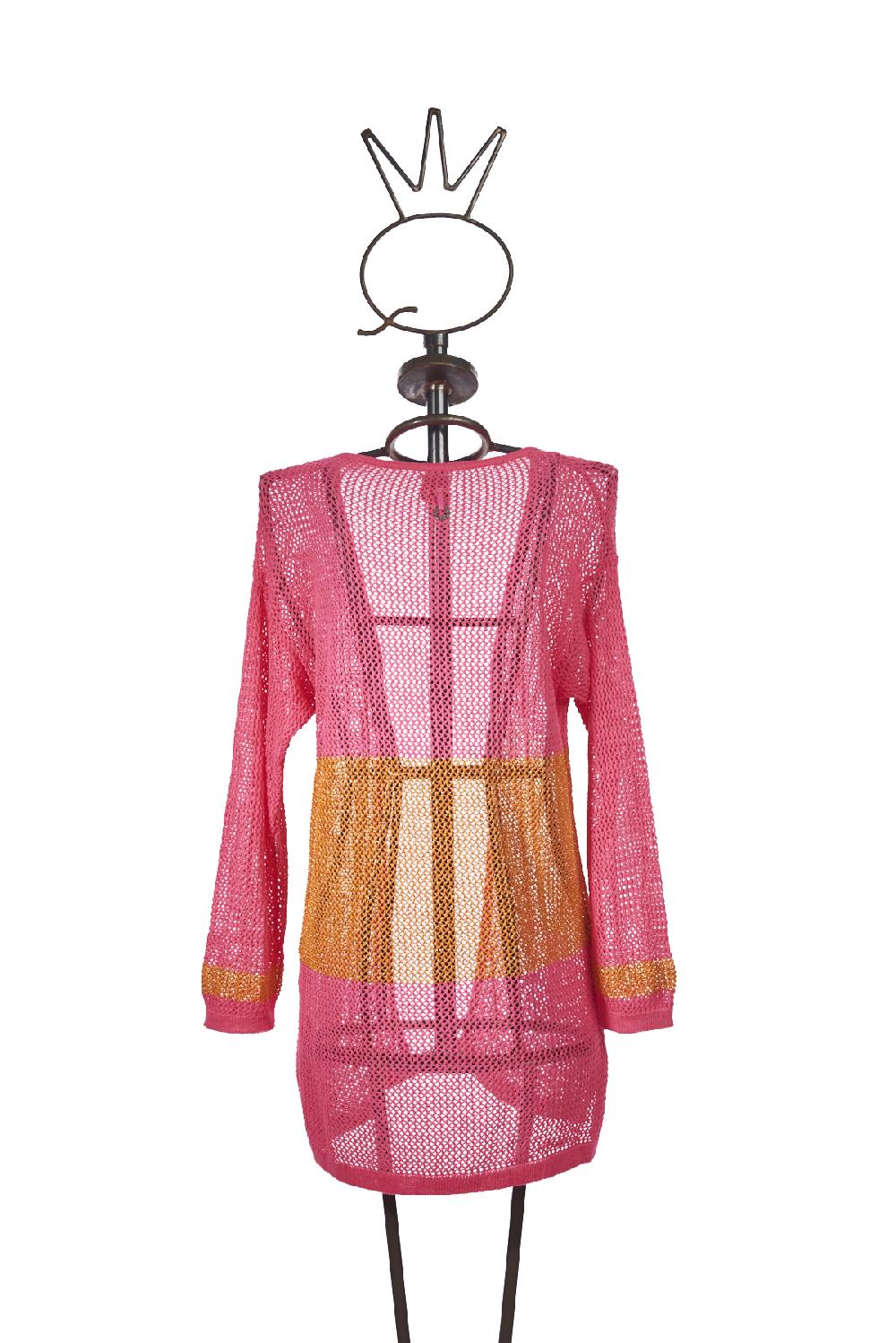 Save The Queen Cardigan fucsia e arancio Promozione
