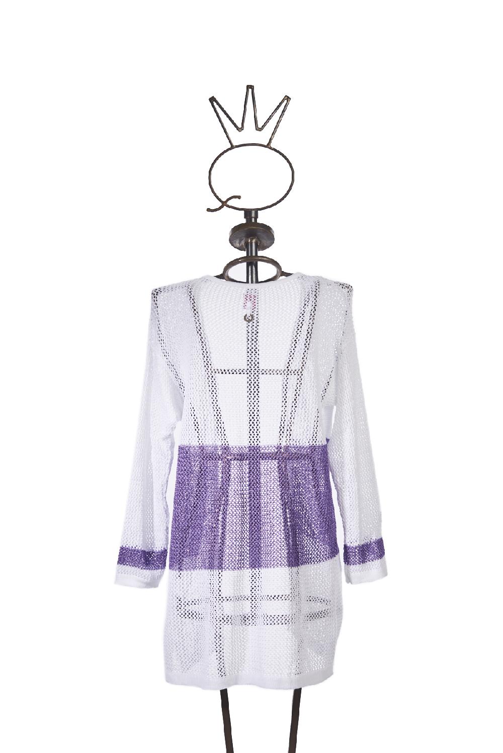 Save The Queen Cardigan bianco e lilla Negozi Online
