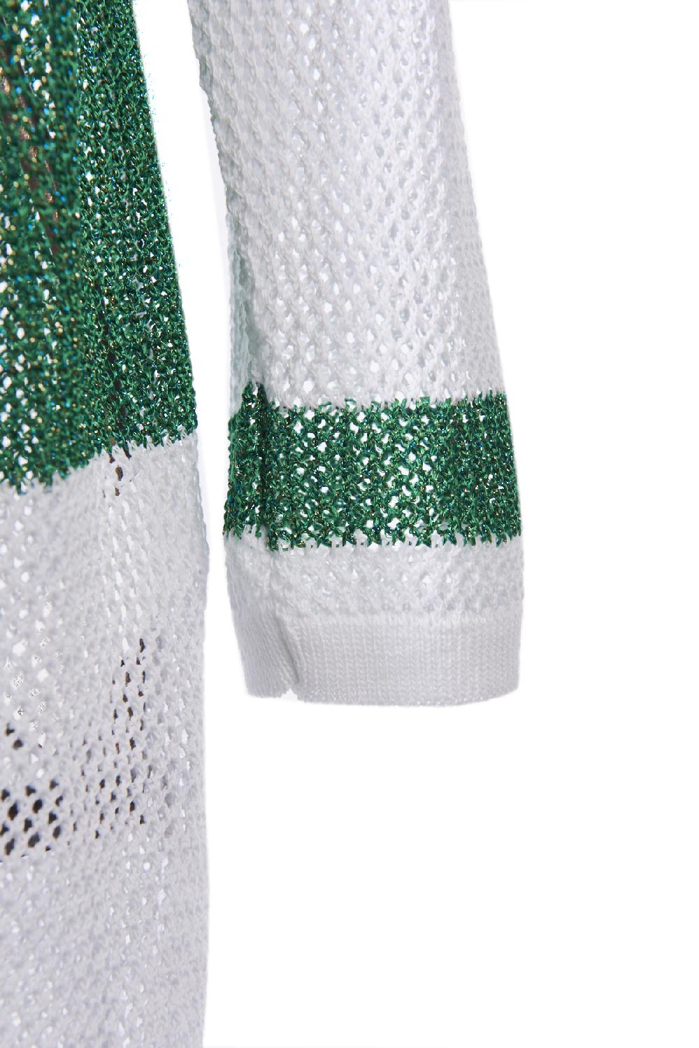 Save The Queen Cardigan bianco e verde Consegna Veloce