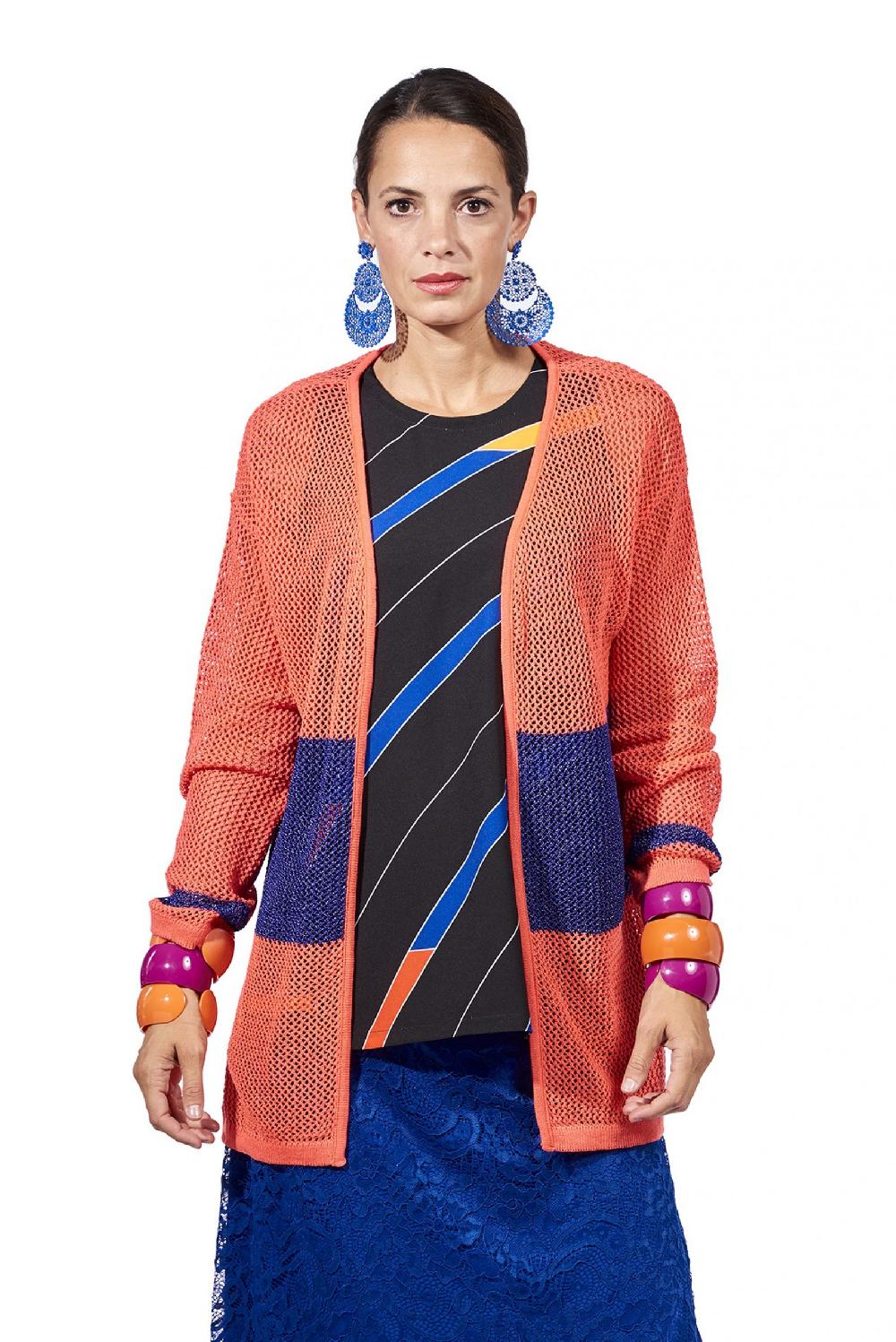 Save The Queen Cardigan corallo e viola Promozione Limitata