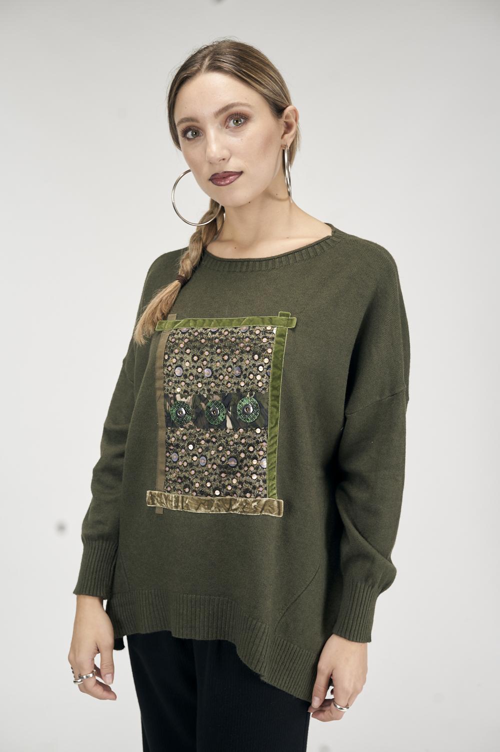 Save The Queen Maxi maglia verde militare Novità