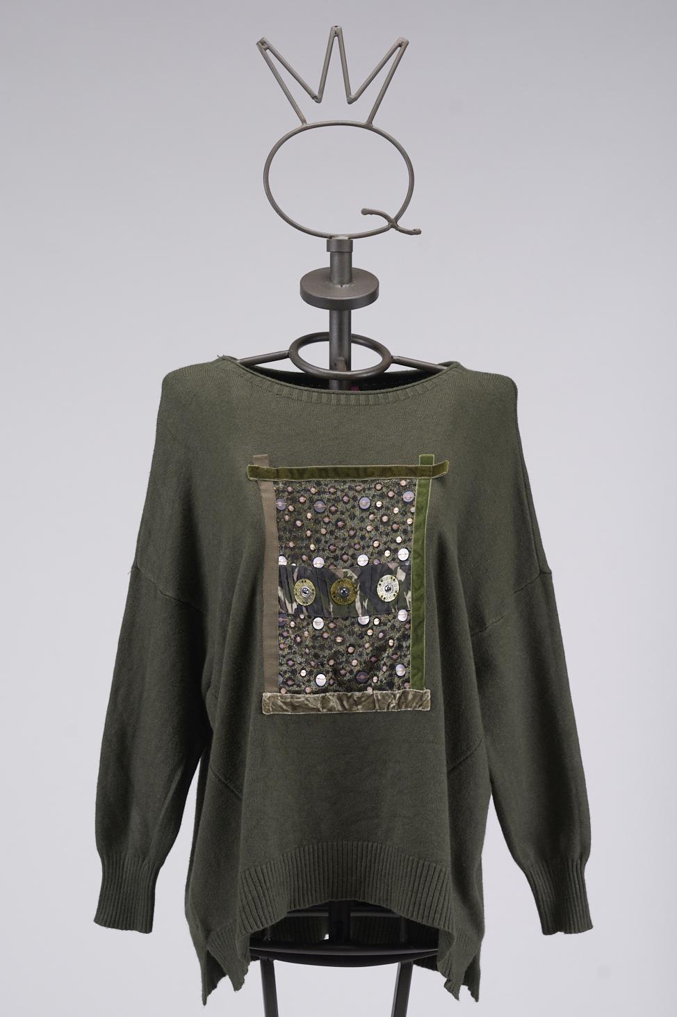 Save The Queen Maxi maglia verde militare Novità