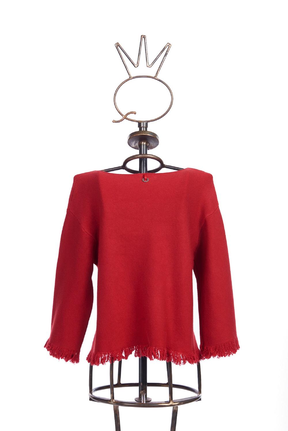 Save The Queen maglia rossa con bottoni ricamati Offerta