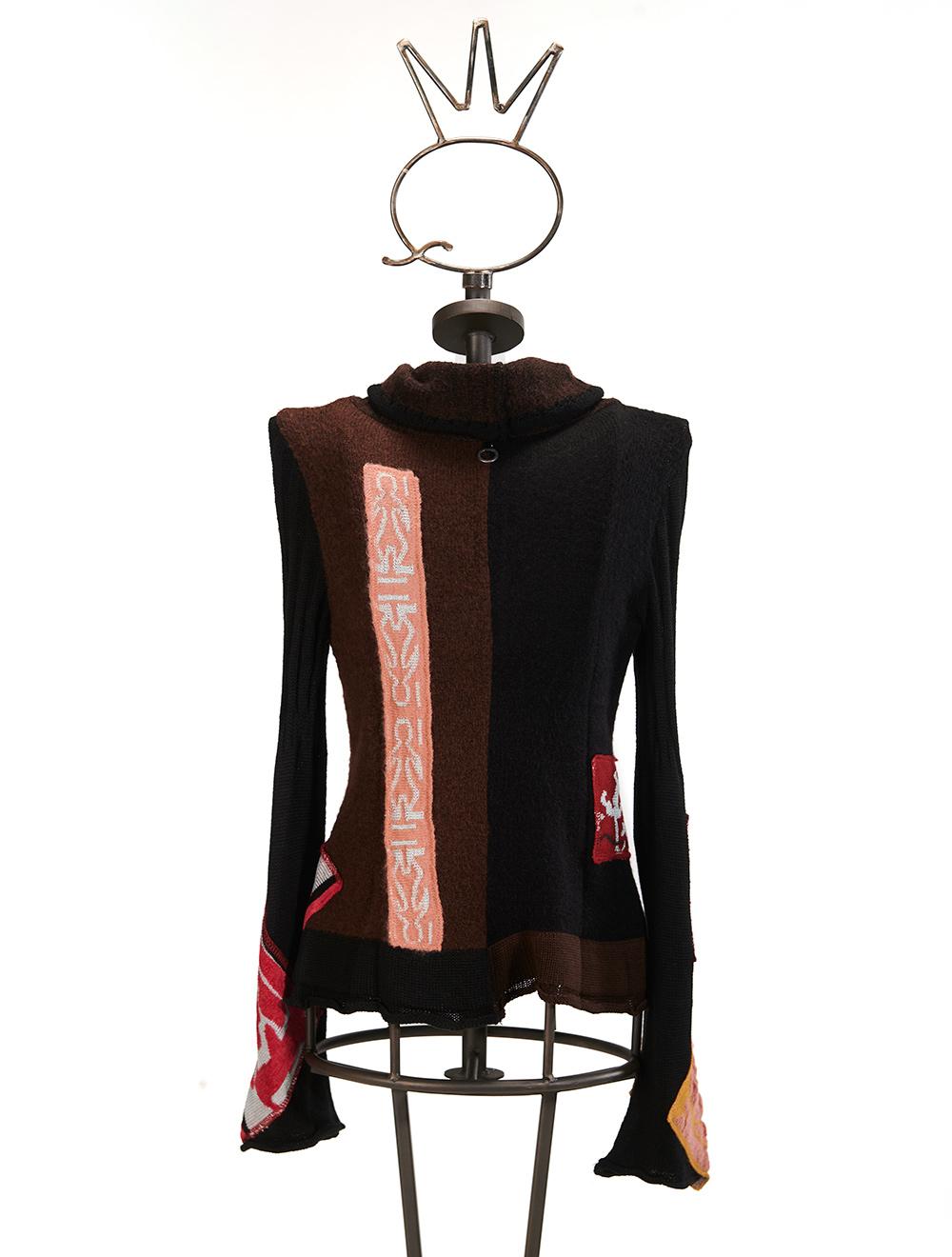 Save The Queen Maglia nera e marrone tricot Economico